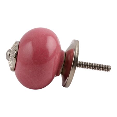 Dark Pink Silver Fitting Ceramic Dresser Knob